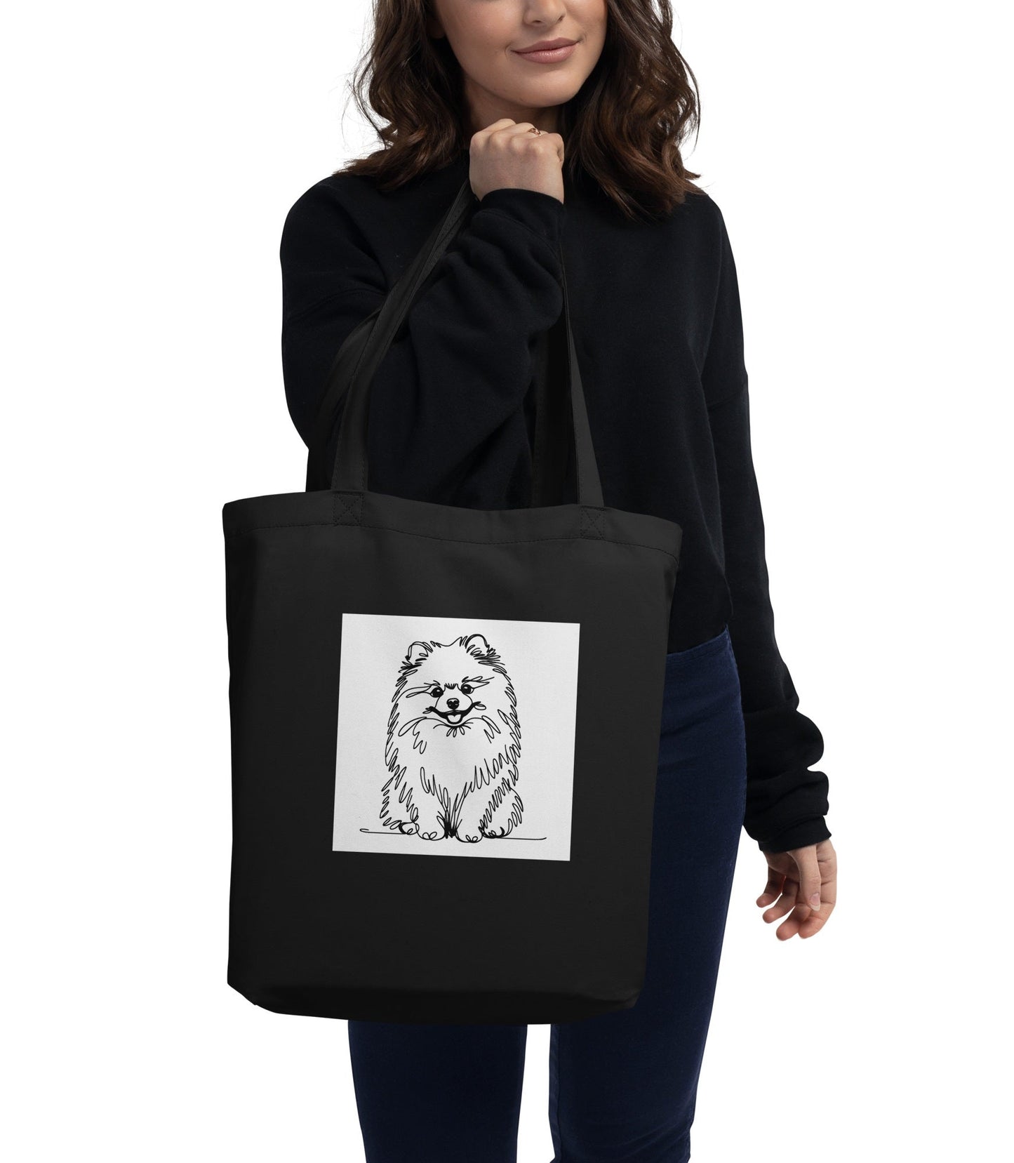 Eco - Vriendelijke Zwart - Wit Pomeranian Tas - Duurzaam & Stijlvol Ontwerp - #shop_name