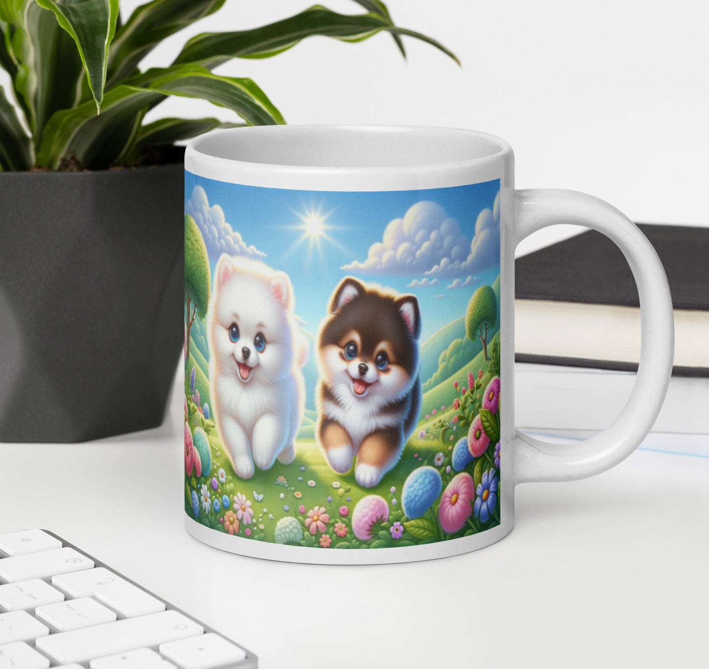 Blije Pomeranian Pups Mok - Must - have voor Pomeranian Verzamelaars - #shop_name