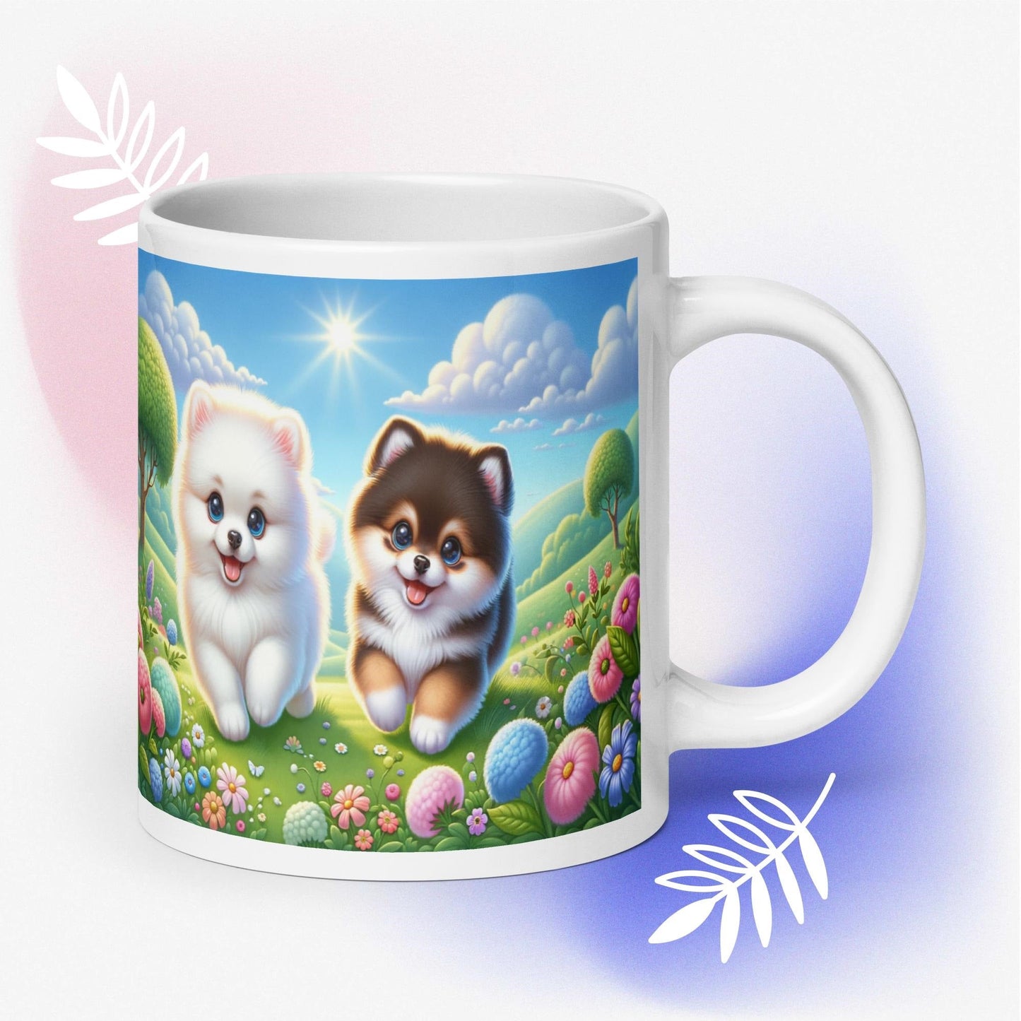 Blije Pomeranian Pups Mok - Must - have voor Pomeranian Verzamelaars - #shop_name