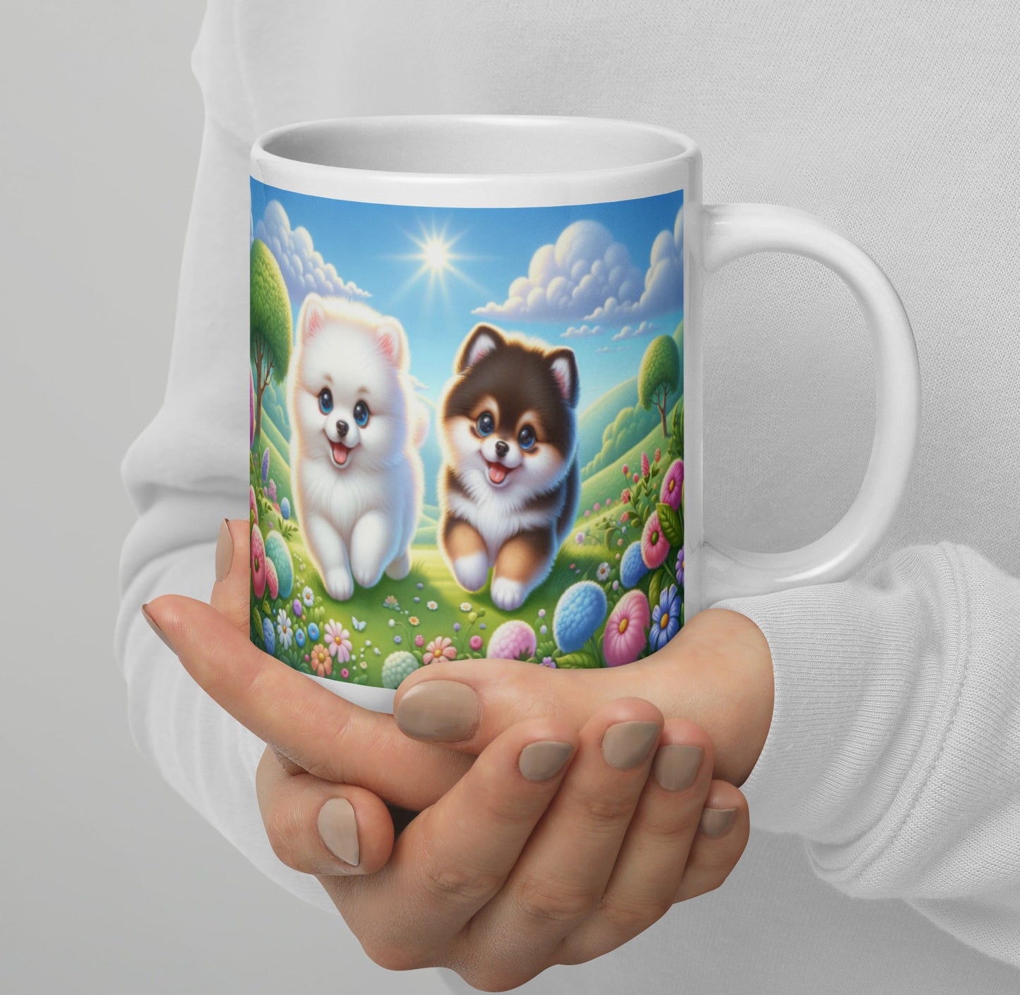 Blije Pomeranian Pups Mok - Must - have voor Pomeranian Verzamelaars - #shop_name