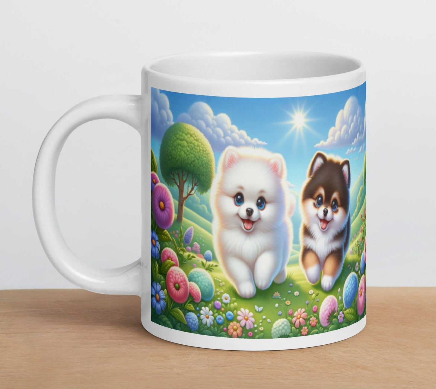 Blije Pomeranian Pups Mok - Must - have voor Pomeranian Verzamelaars - #shop_name