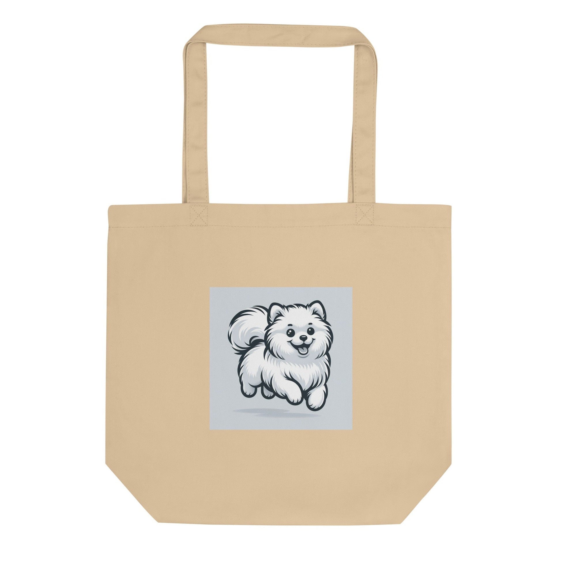 Eco - Stoffen Tas met Pomeranian Illustratie - Stijlvol & Duurzaam - #shop_name