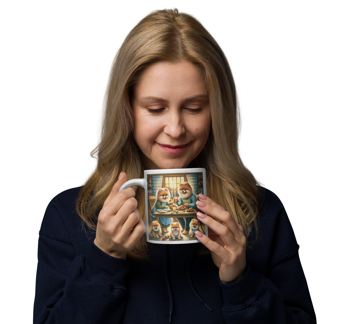 Gezellige Pom Familie Eettafel Scene - Decoratieve Koffiemok - #shop_name