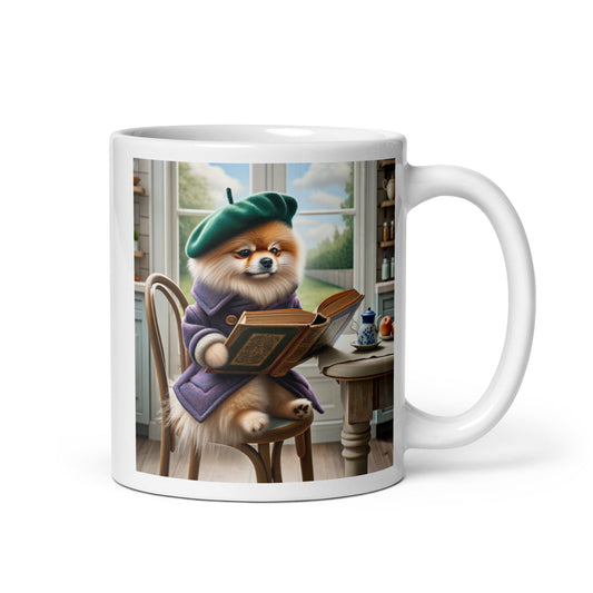 Gezellige Theemoment Pomeranian - Artistieke Leesliefhebber Mok voor Thuis - #shop_name