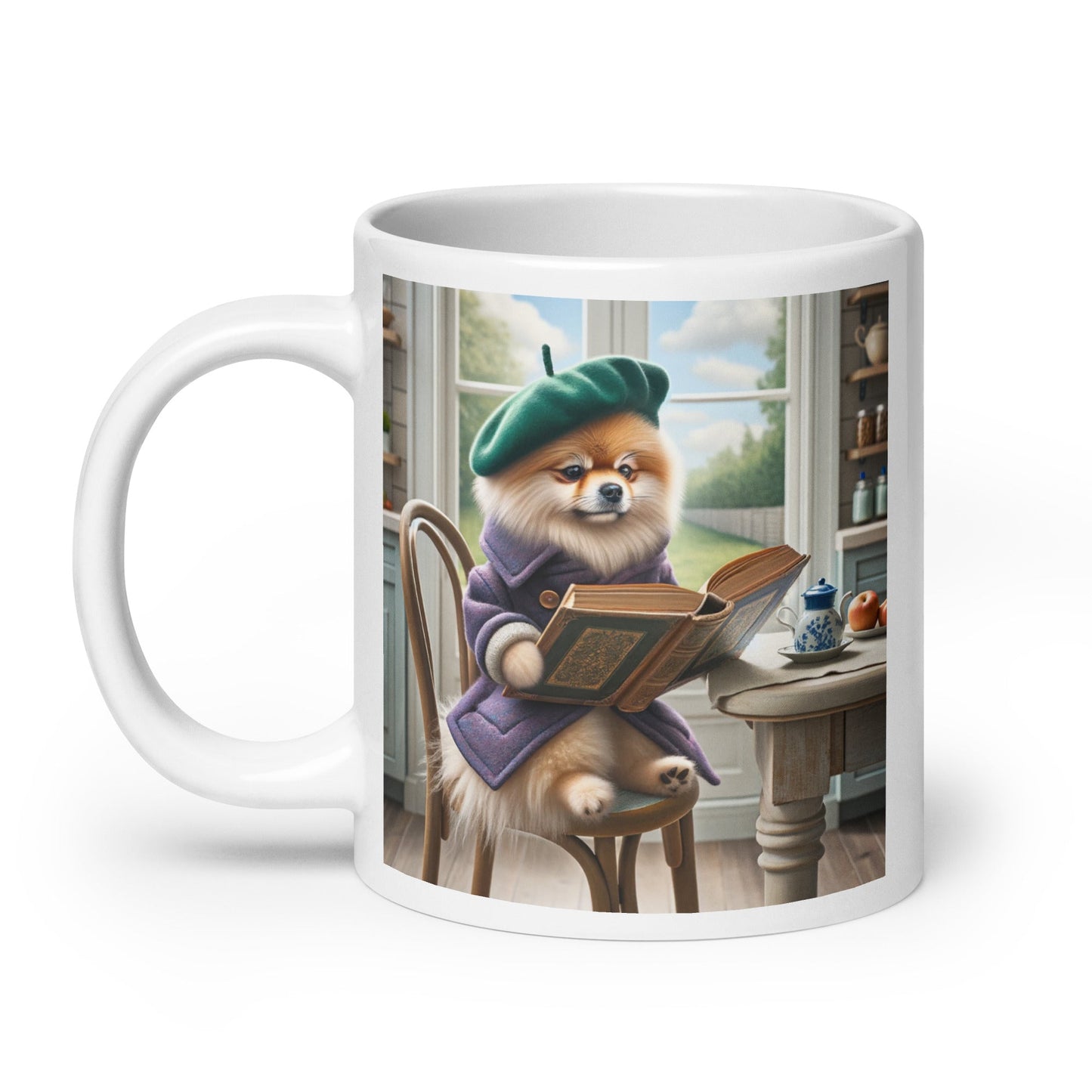 Gezellige Theemoment Pomeranian - Artistieke Leesliefhebber Mok voor Thuis - #shop_name