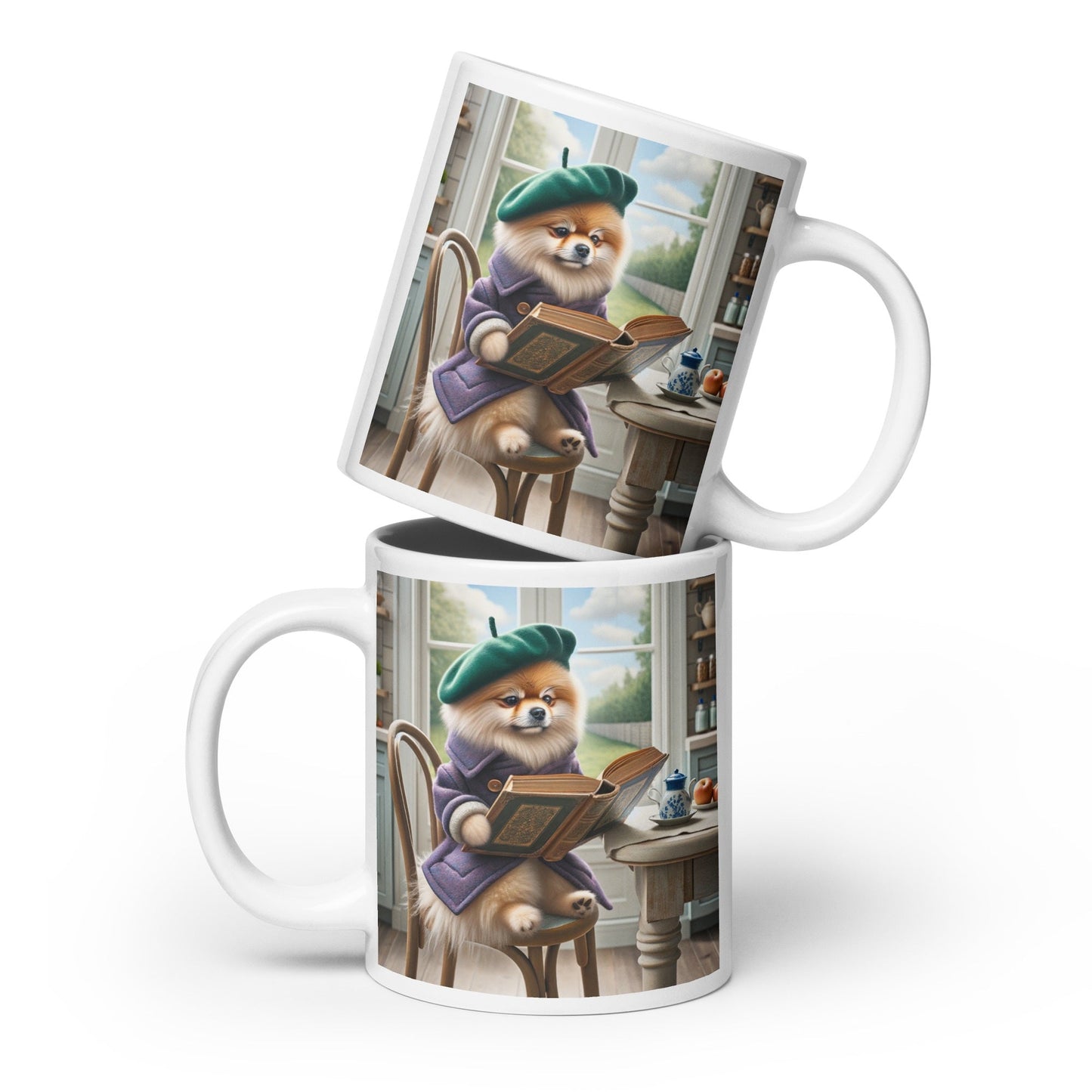 Gezellige Theemoment Pomeranian - Artistieke Leesliefhebber Mok voor Thuis - #shop_name