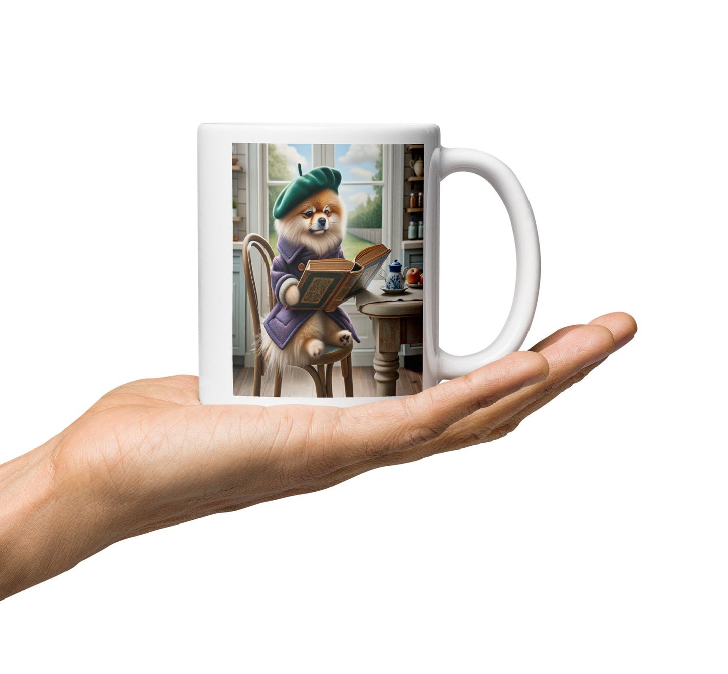 Gezellige Theemoment Pomeranian - Artistieke Leesliefhebber Mok voor Thuis - #shop_name