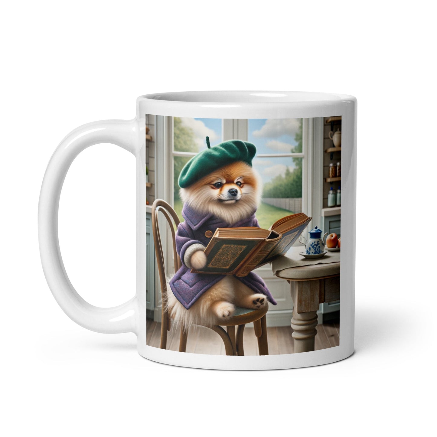 Gezellige Theemoment Pomeranian - Artistieke Leesliefhebber Mok voor Thuis - #shop_name