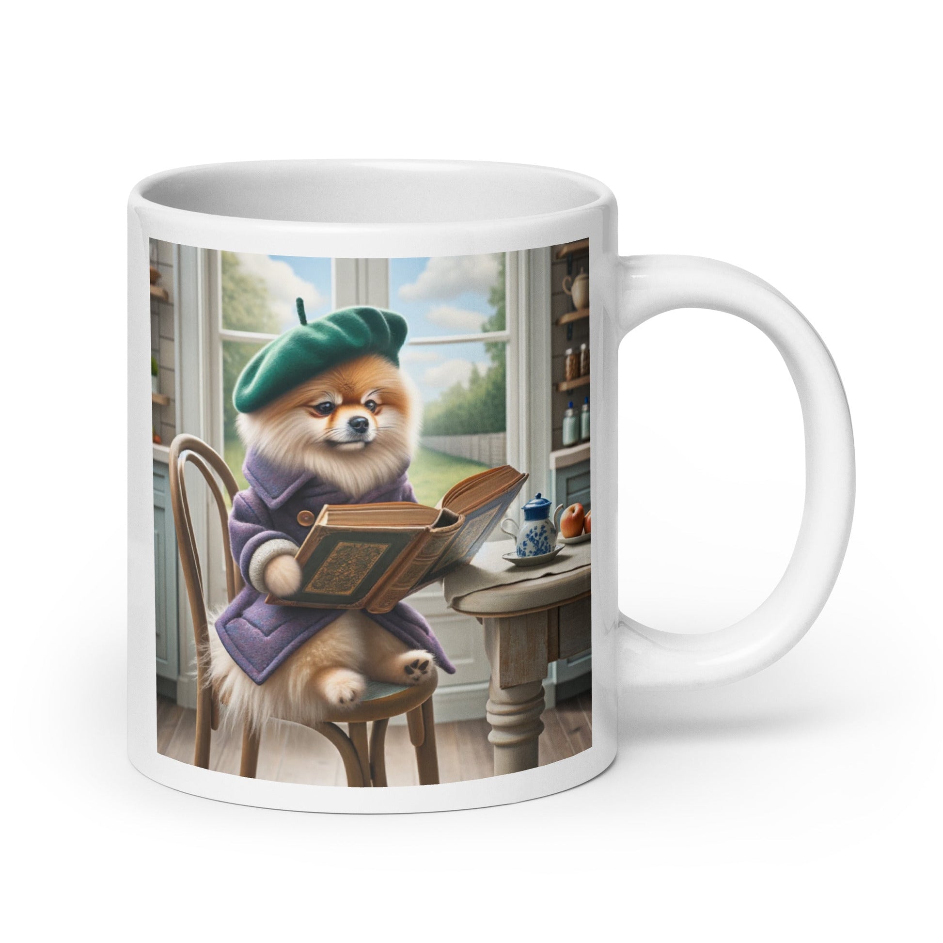 Gezellige Theemoment Pomeranian - Artistieke Leesliefhebber Mok voor Thuis - #shop_name