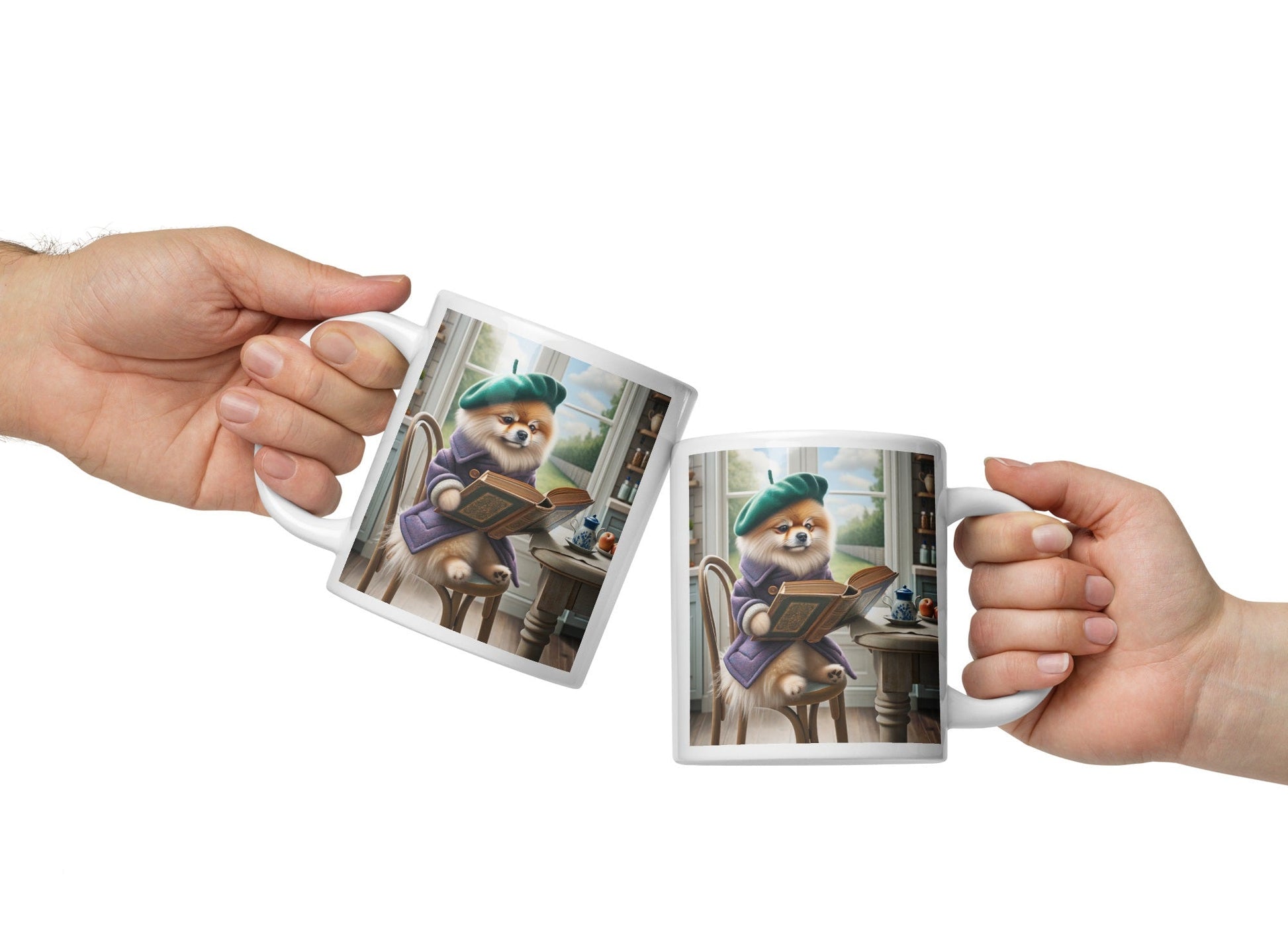 Gezellige Theemoment Pomeranian - Artistieke Leesliefhebber Mok voor Thuis - #shop_name