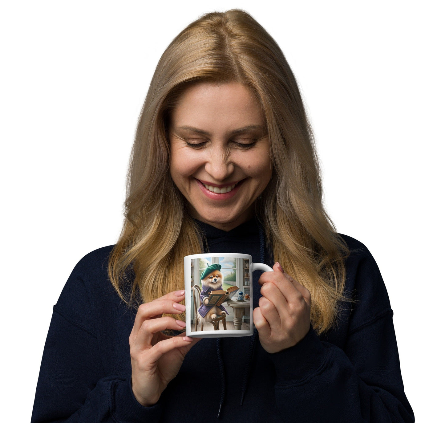 Gezellige Theemoment Pomeranian - Artistieke Leesliefhebber Mok voor Thuis - #shop_name