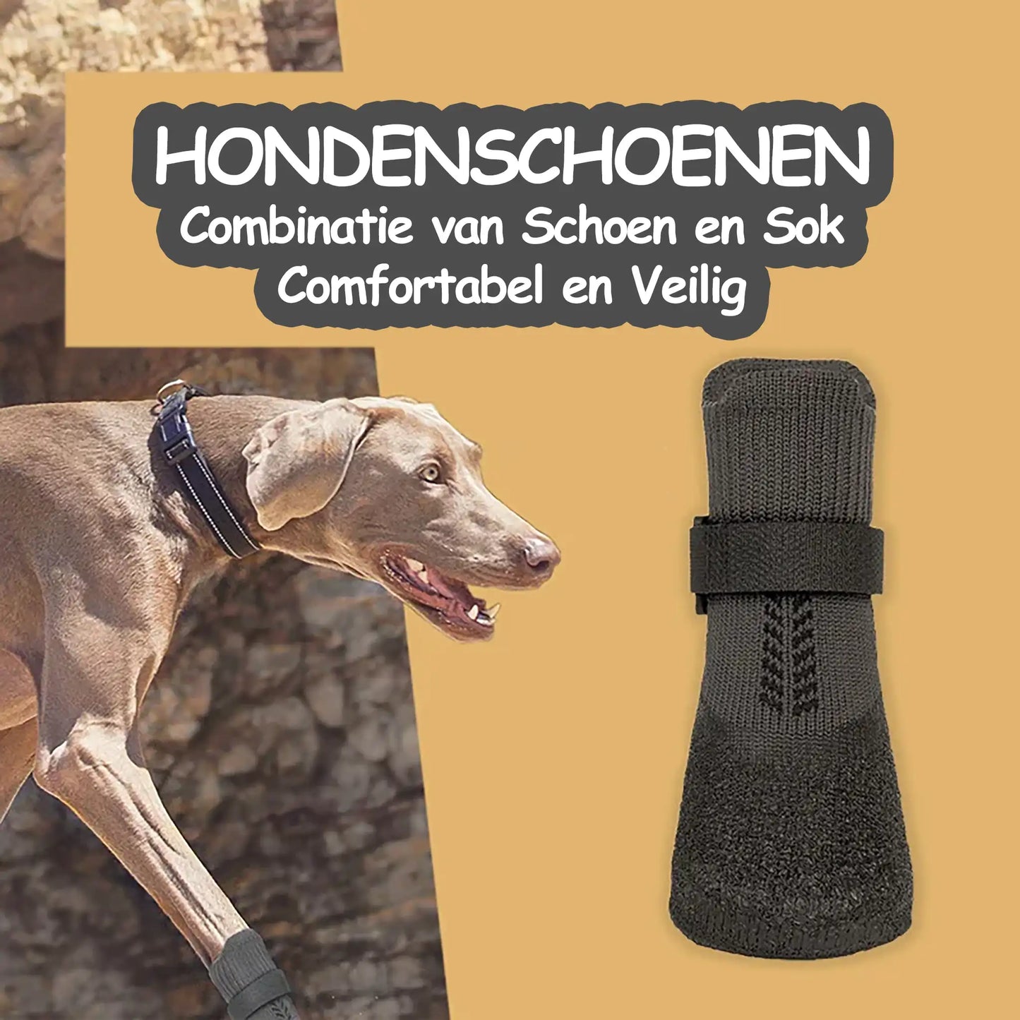 Comfortabele en veilige hondenschoenen, combinatie van schoen en sok voor potenbescherming, ideaal voor alle weersomstandigheden