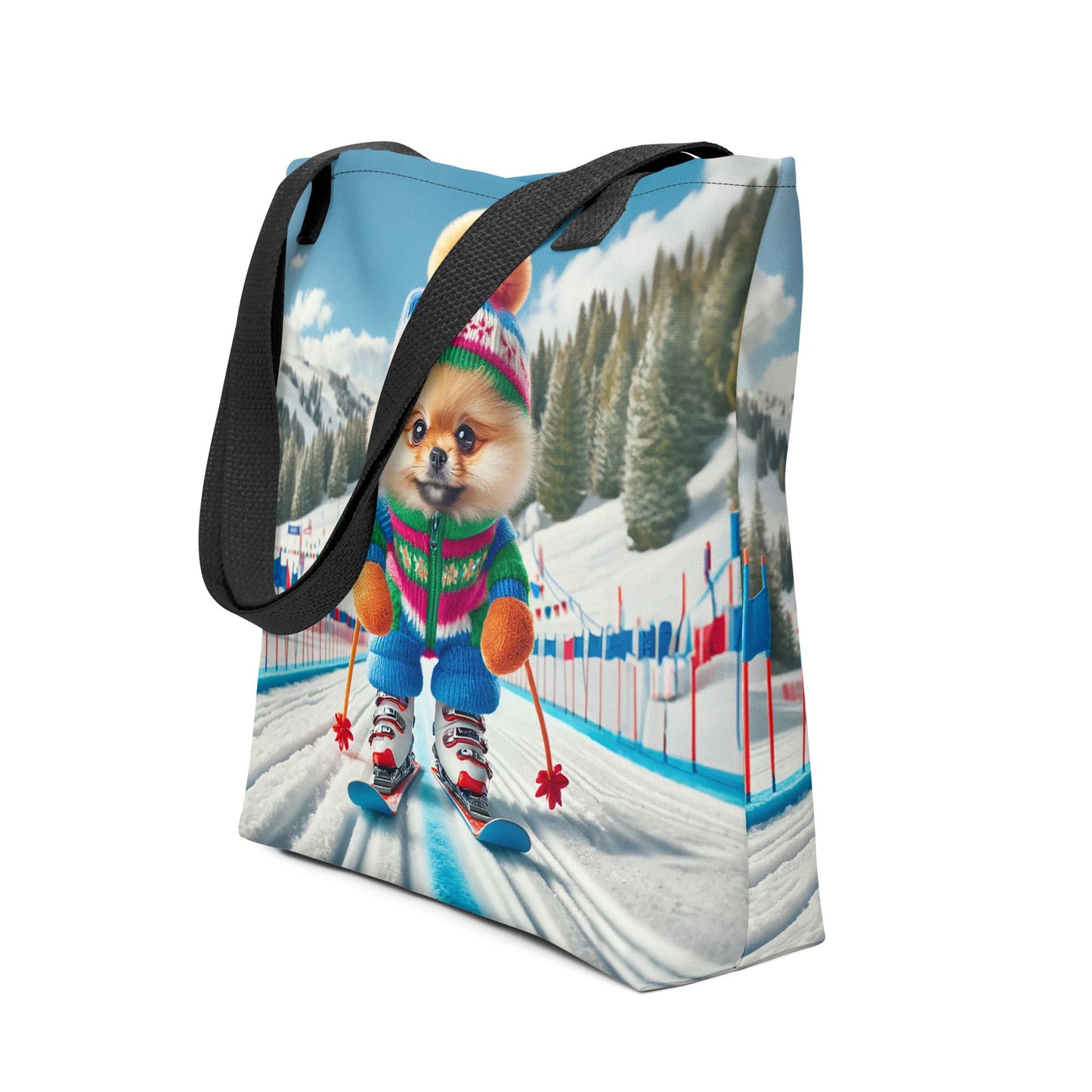 Pomdog op de Piste - Unieke Schoudertas met Skiënde Pomeranian - #shop_name