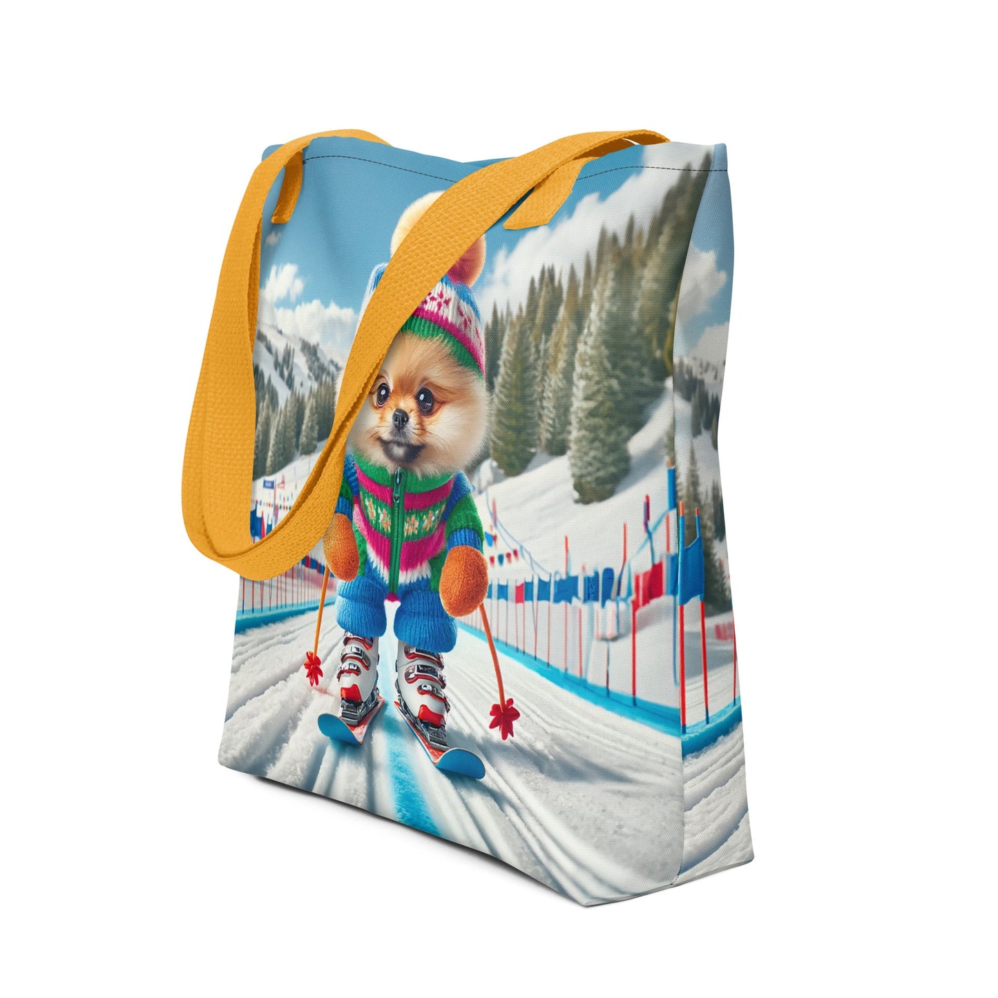 Pomdog op de Piste - Unieke Schoudertas met Skiënde Pomeranian - #shop_name