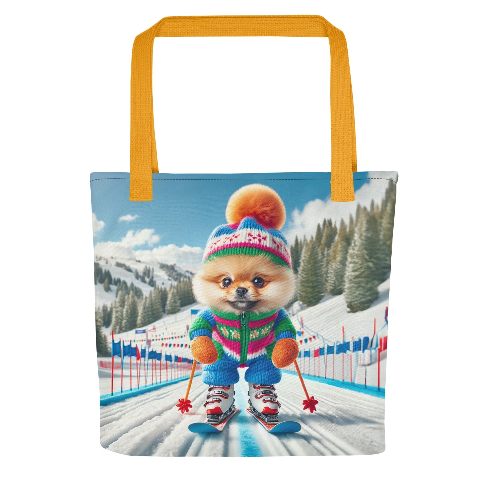 Pomdog op de Piste - Unieke Schoudertas met Skiënde Pomeranian - #shop_name