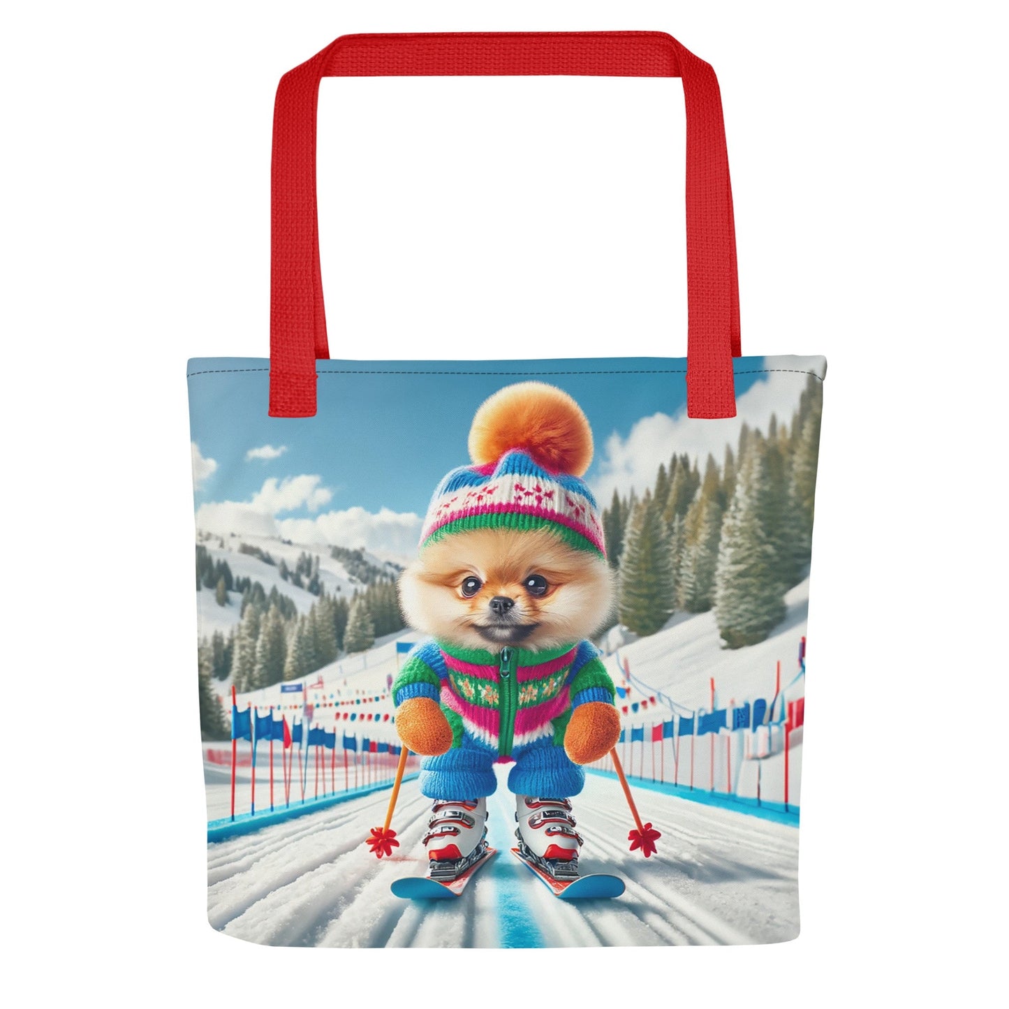 Pomdog op de Piste - Unieke Schoudertas met Skiënde Pomeranian - #shop_name