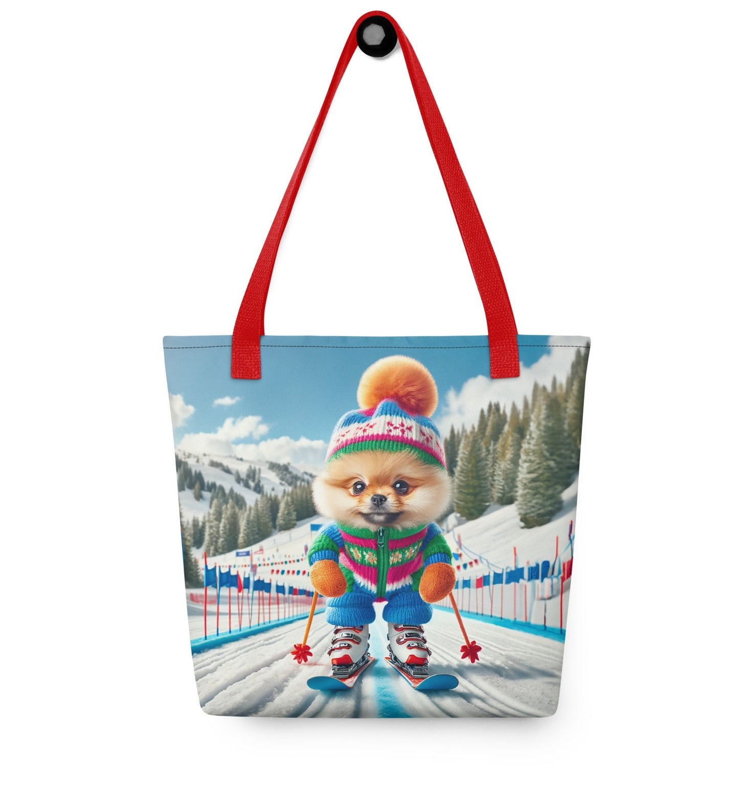 Pomdog op de Piste - Unieke Schoudertas met Skiënde Pomeranian - #shop_name