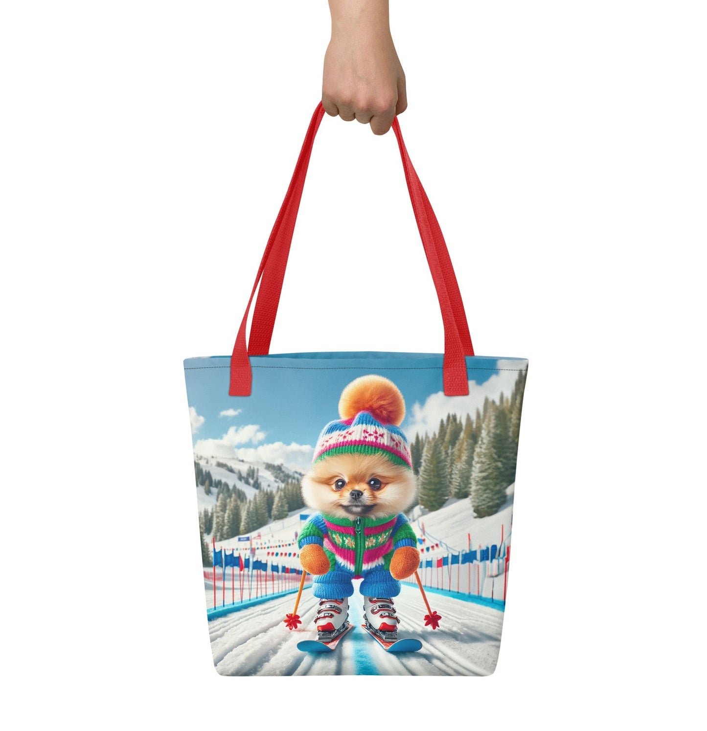 Pomdog op de Piste - Unieke Schoudertas met Skiënde Pomeranian - #shop_name