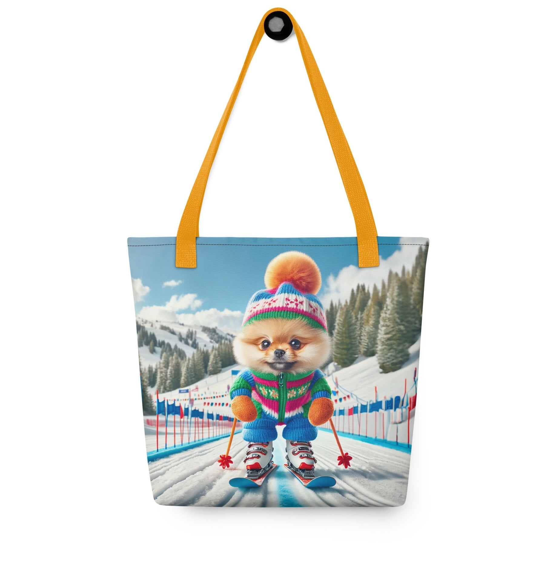 Pomdog op de Piste - Unieke Schoudertas met Skiënde Pomeranian - #shop_name