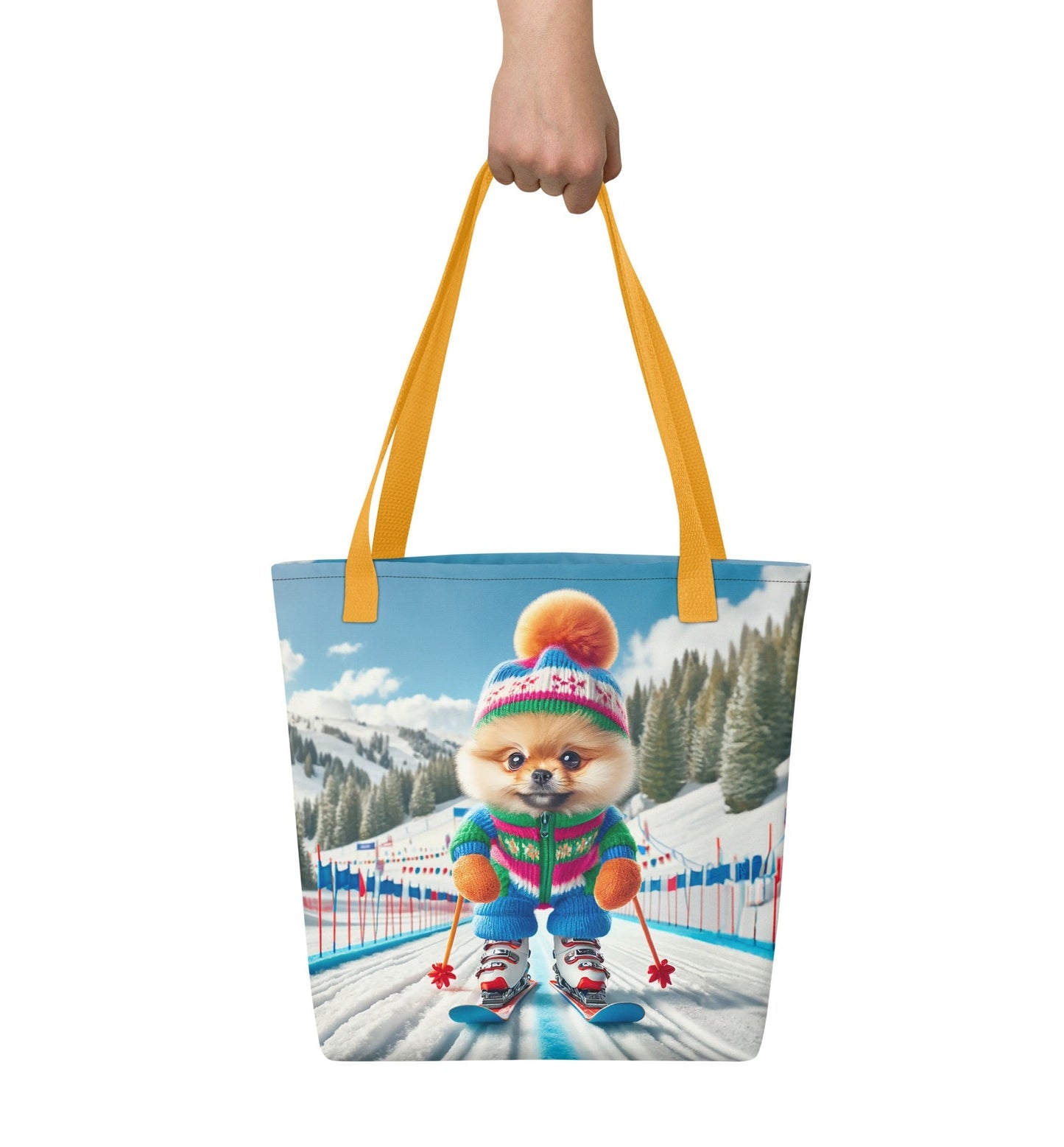 Pomdog op de Piste - Unieke Schoudertas met Skiënde Pomeranian - #shop_name