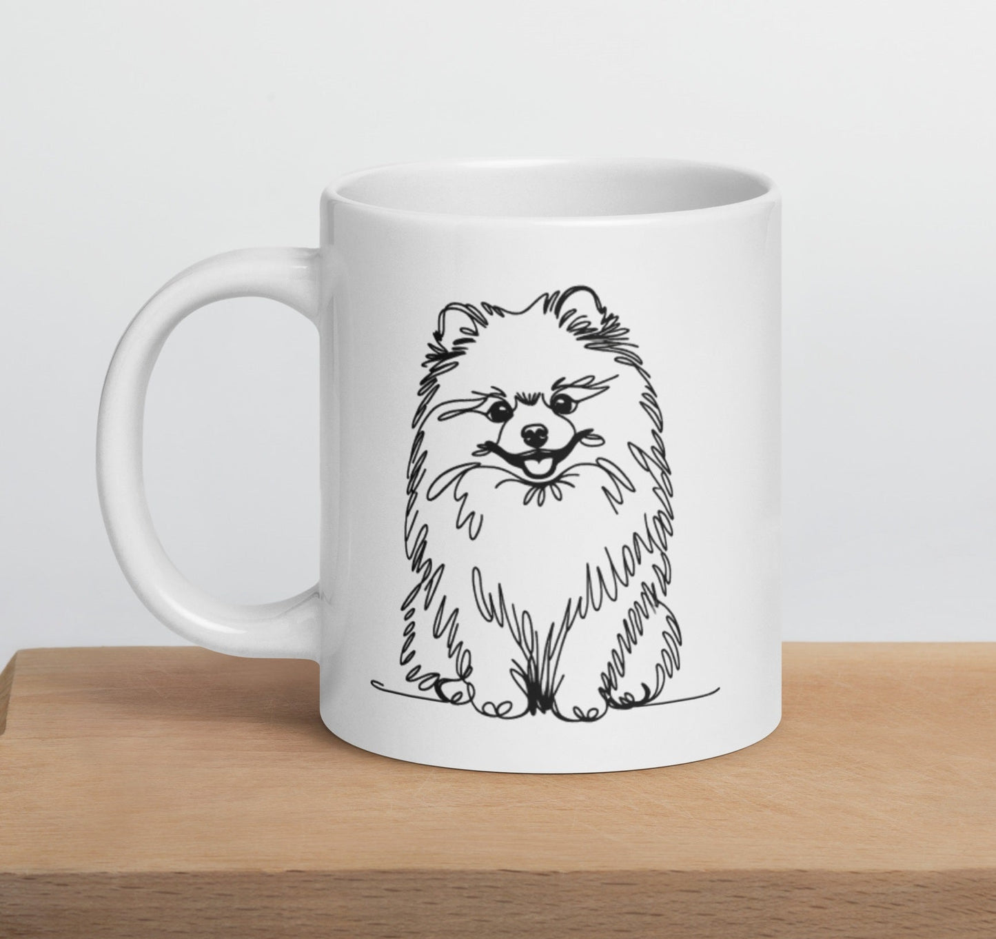 **Pomeranian Liefhebber Mok - Speelse Pomdog Schets Drinkbeker** - #shop_name