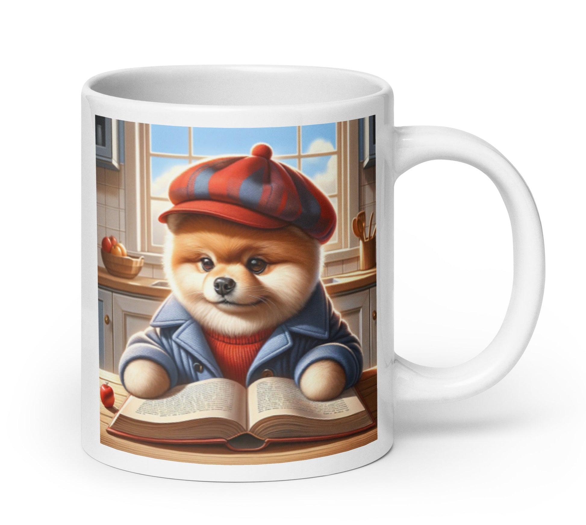 Schattige Lezende Pomeranian Hond Mok - Perfect Cadeau voor Dierenliefhebbers - Unieke Pomdog.nl Collectors Item - #shop_name