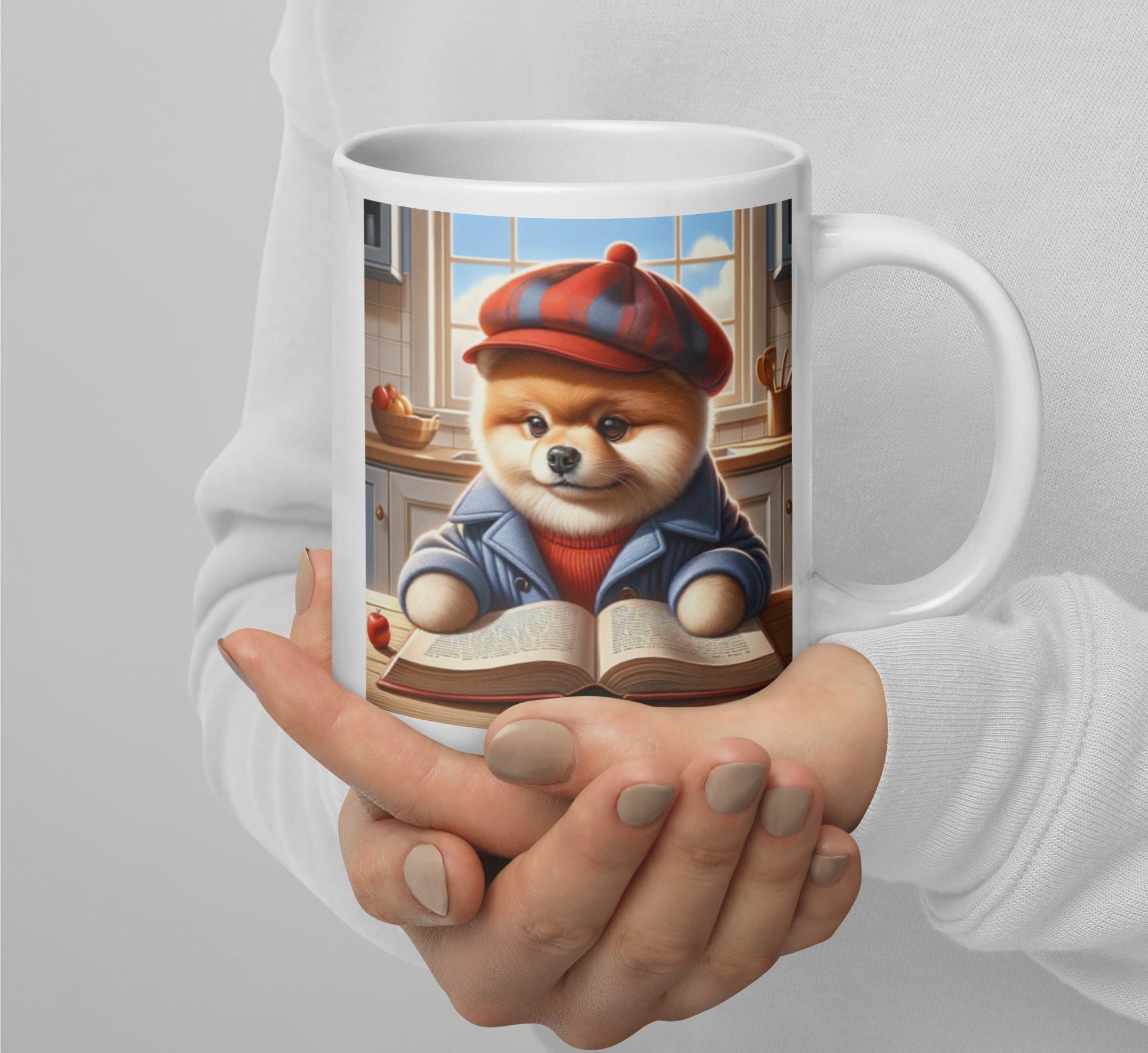 Schattige Lezende Pomeranian Hond Mok - Perfect Cadeau voor Dierenliefhebbers - Unieke Pomdog.nl Collectors Item - #shop_name