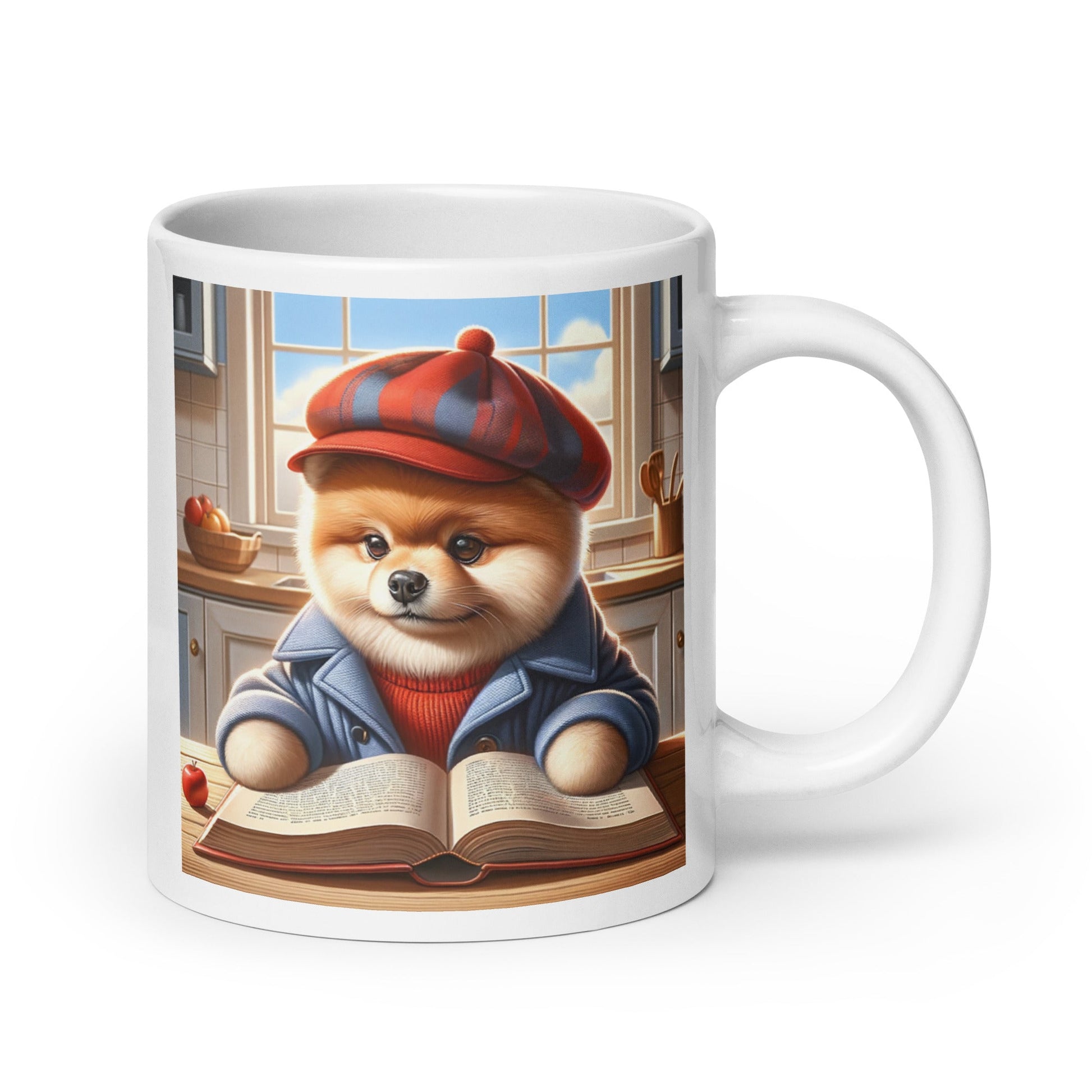 Schattige Lezende Pomeranian Hond Mok - Perfect Cadeau voor Dierenliefhebbers - Unieke Pomdog.nl Collectors Item - #shop_name