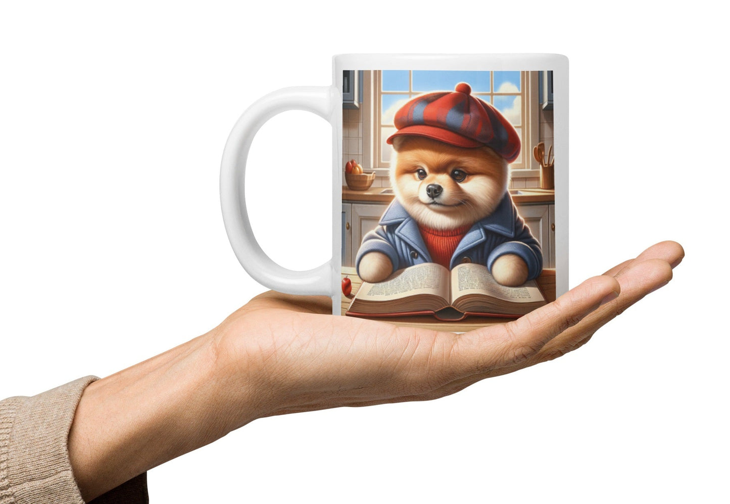 Schattige Lezende Pomeranian Hond Mok - Perfect Cadeau voor Dierenliefhebbers - Unieke Pomdog.nl Collectors Item - #shop_name