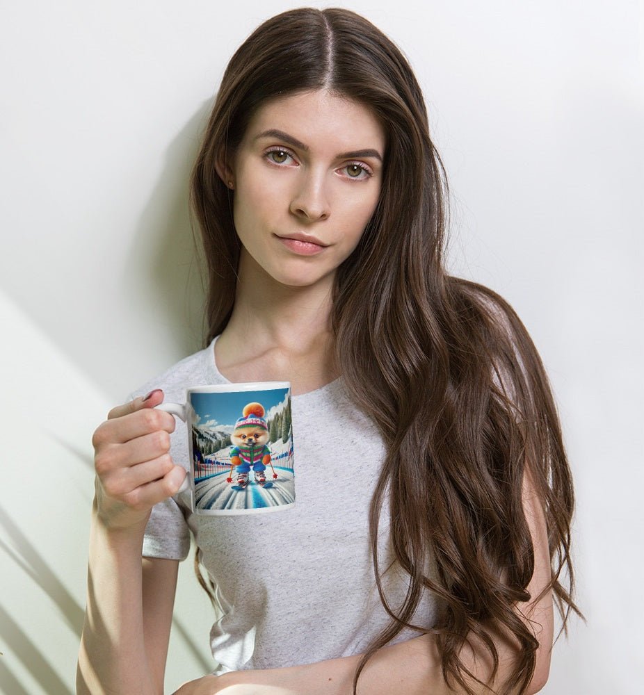 Sneeuwdag: Pomeranian Hond Beleeft Pret op de Ski's - #shop_name