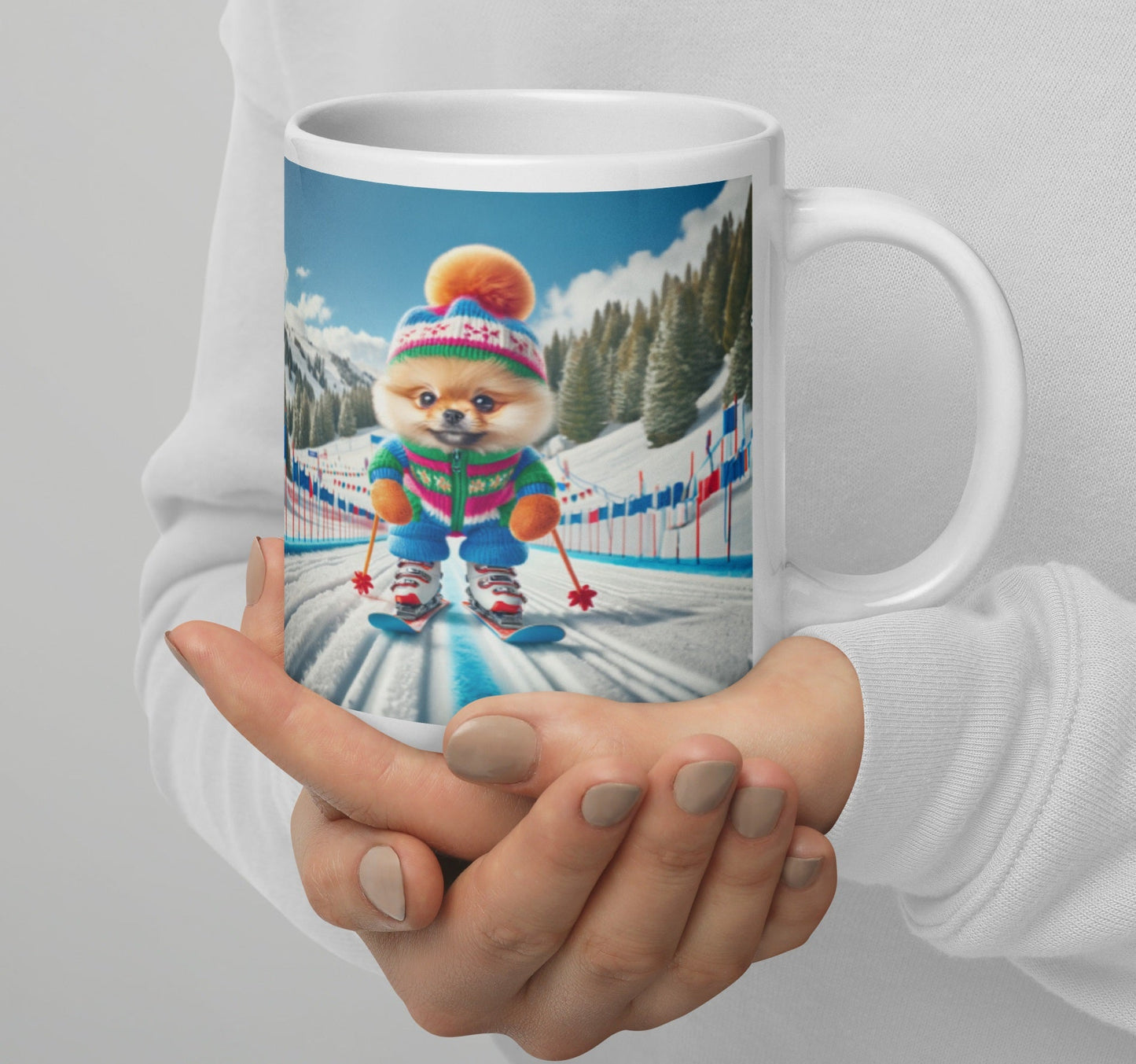 Sneeuwdag: Pomeranian Hond Beleeft Pret op de Ski's - #shop_name