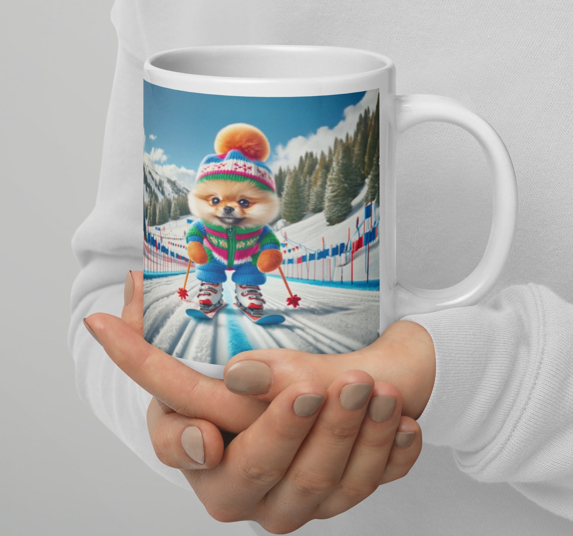 Sneeuwdag: Pomeranian Hond Beleeft Pret op de Ski's - #shop_name