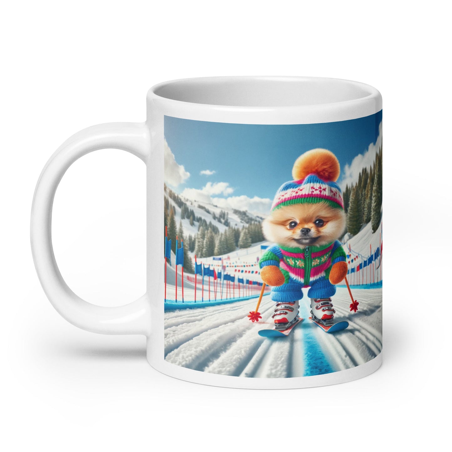 Sneeuwdag: Pomeranian Hond Beleeft Pret op de Ski's - #shop_name