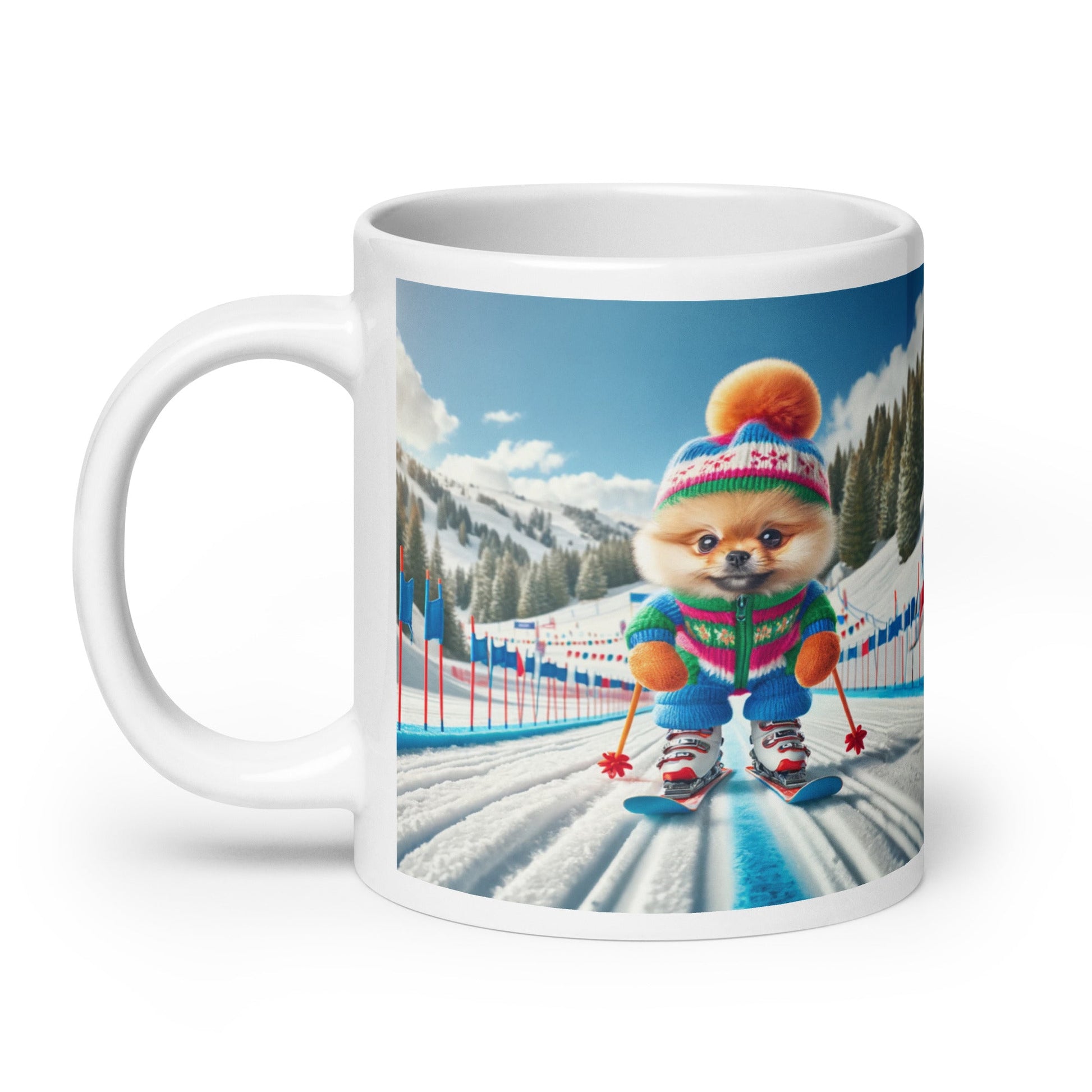 Sneeuwdag: Pomeranian Hond Beleeft Pret op de Ski's - #shop_name