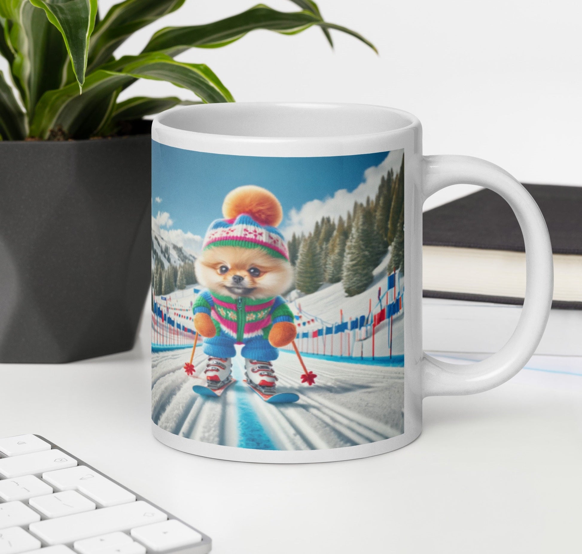 Sneeuwdag: Pomeranian Hond Beleeft Pret op de Ski's - #shop_name